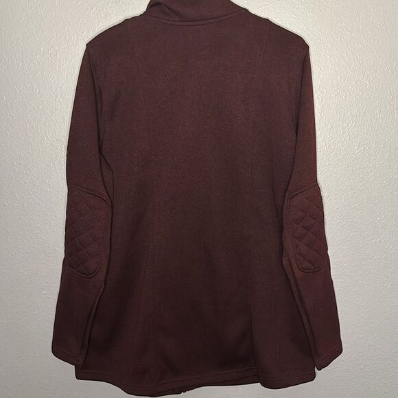 Eddie Bauer Full Zip Maroon Quilted Stitching Detail Jacket Size XL - Picture 10 of 10